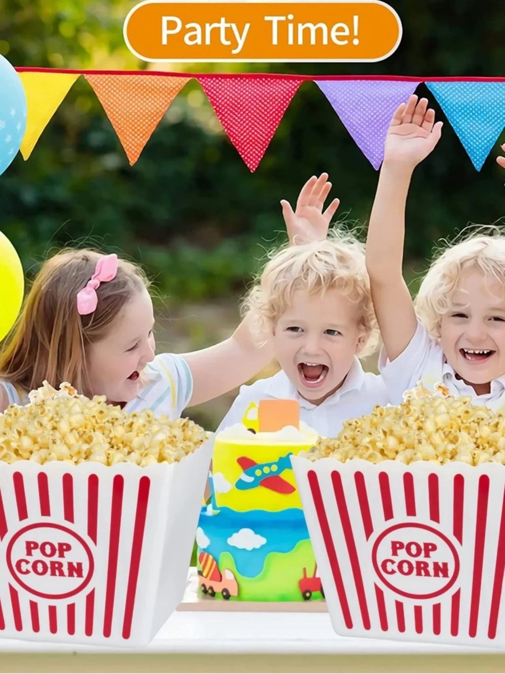 Classic Red & White Popcorn Boxes - Party Snack Holders